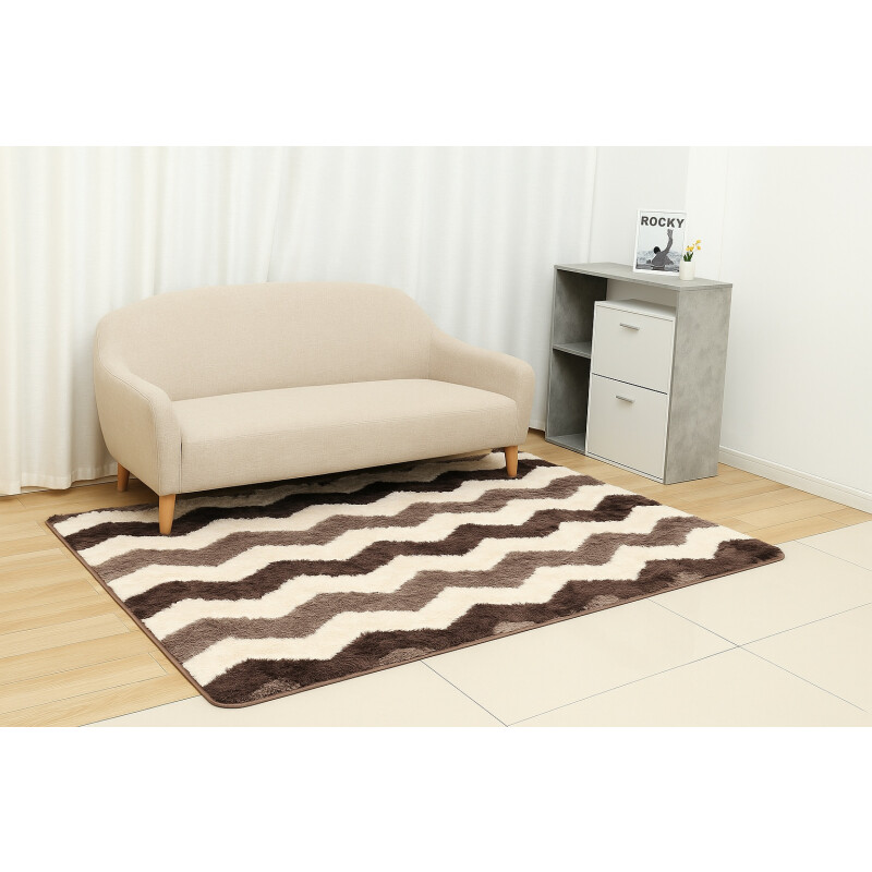Alfombra Tapete Shaggy Peluda 150 X 200cm Pelo Alto Marrón