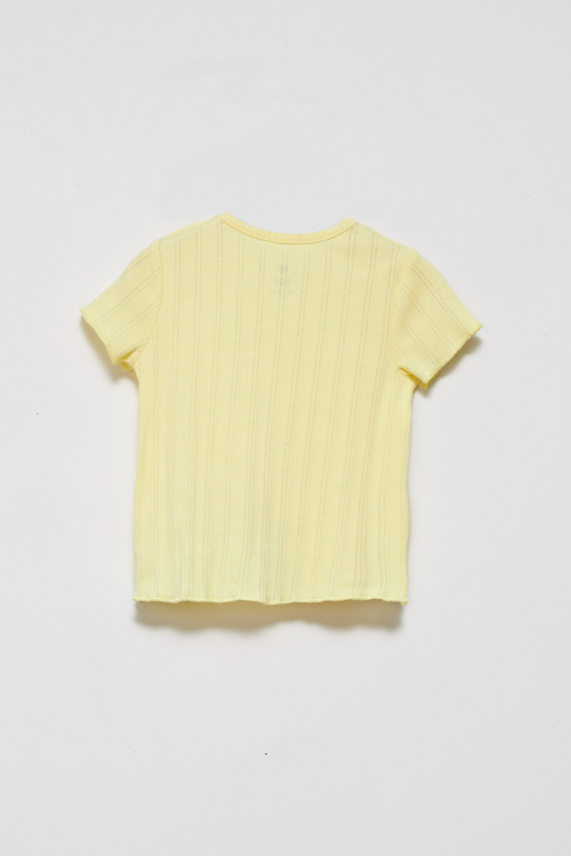 Camiseta de rib manga corta Amarillo
