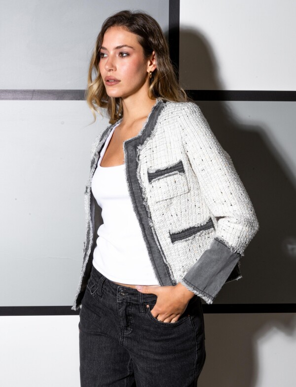 Chaqueta Tweed & Denim CRUDO/MULTI