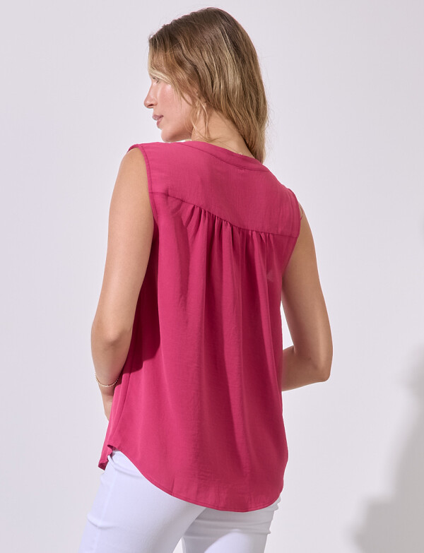 Blusa Escote V FUCSIA