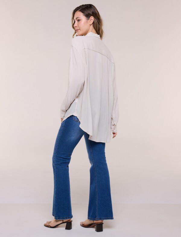 Camisa Holgada Texturad BEIGE
