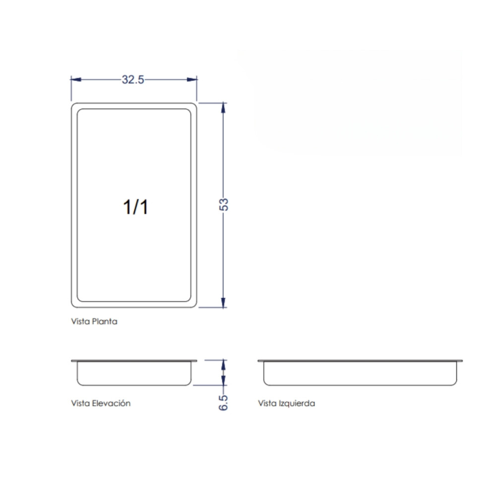Cuba Gastronómica 1/1 x 6,5 cm Cuba Gastronómica 1/1 x 6,5 cm