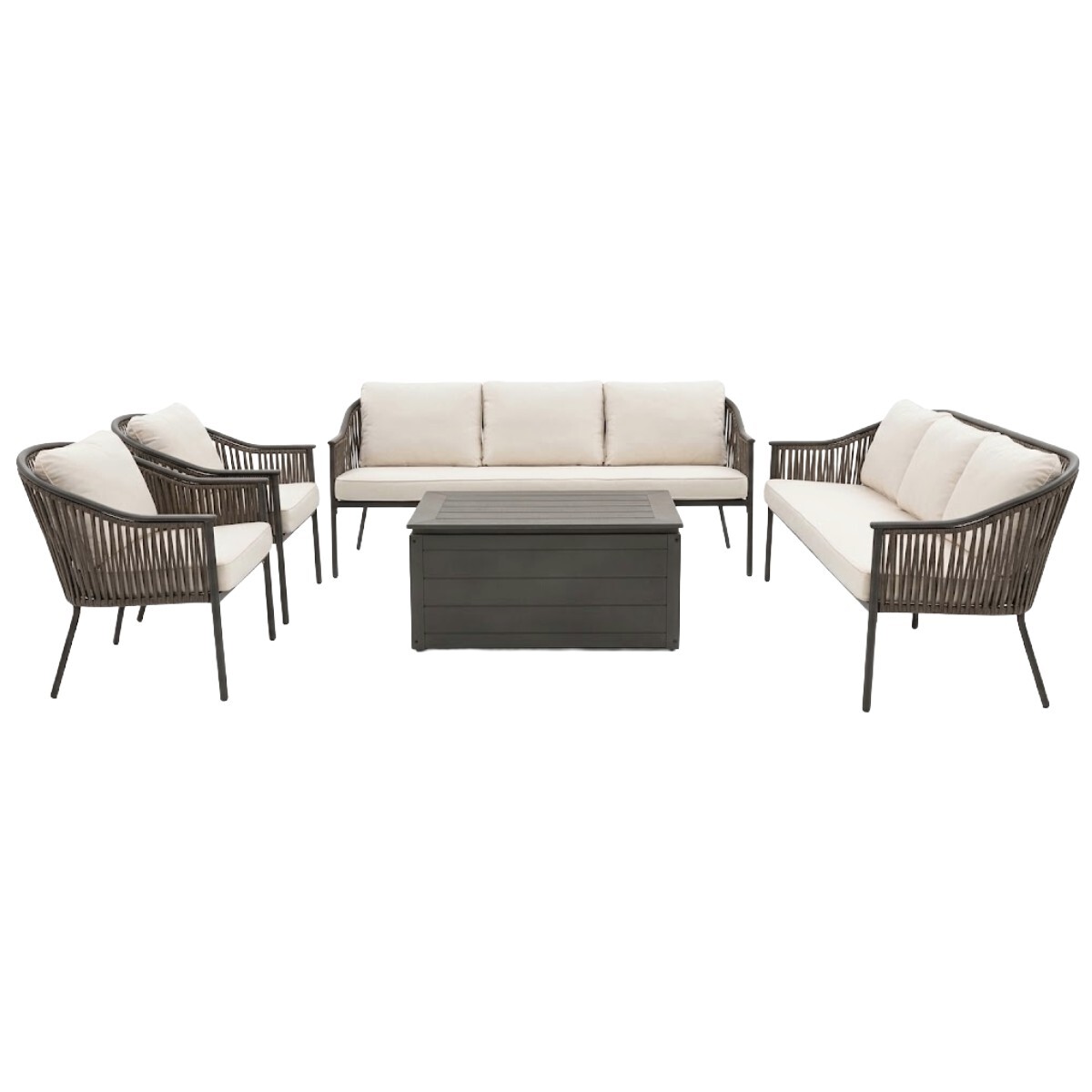 JGO JARDIN GRIS C/ALMOHADONES 5PZAS 