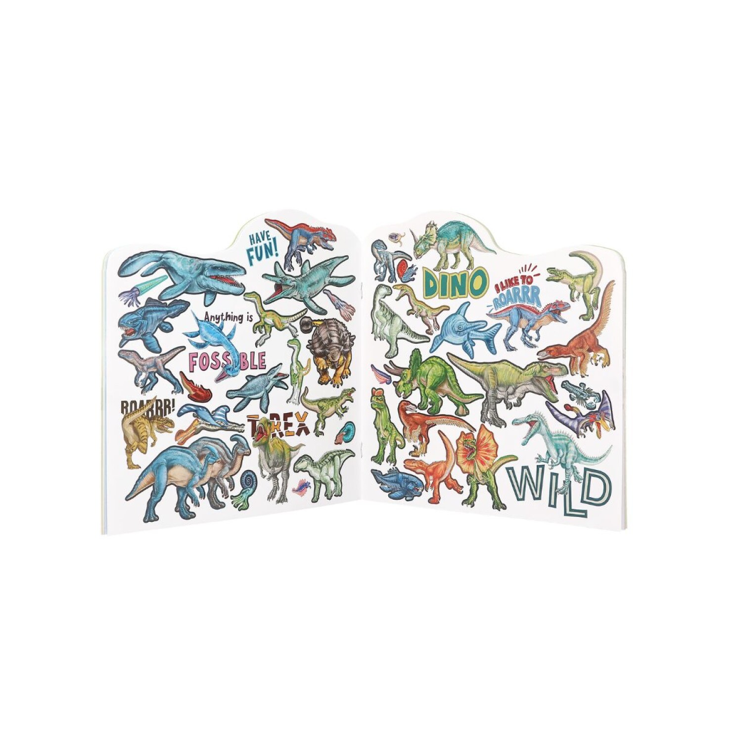 Libro para colorear con stickers Dinosaurios Dino World — Rumba