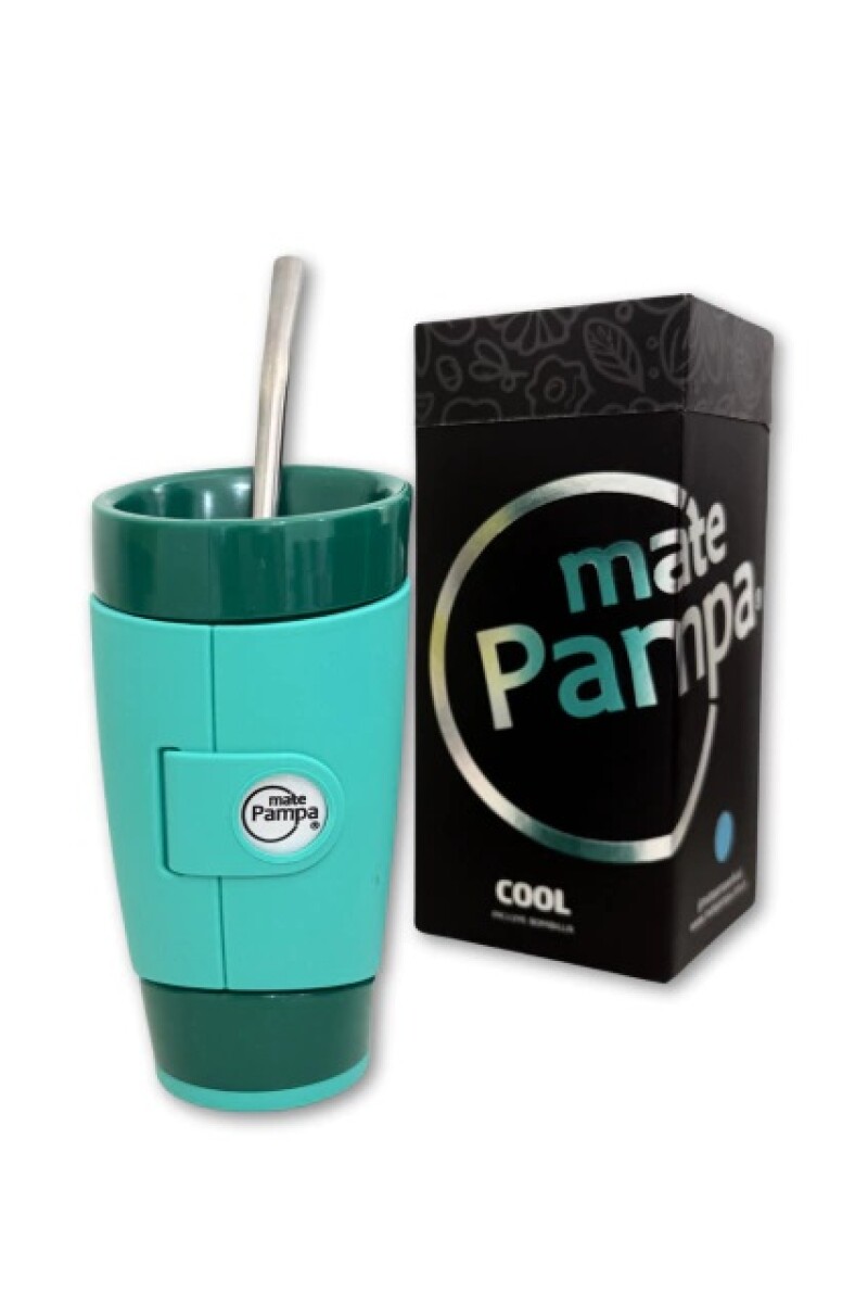 MATE PAMPA GUAMPA CON BOMBILLA BOMBILLA TURQUESA C/VERDE