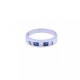 Anillo medio sin fin oro 18 k blanco, engarce carril con brillantes y zafiros azules. Anillo medio sin fin oro 18 k blanco, engarce carril con brillantes y zafiros azules.