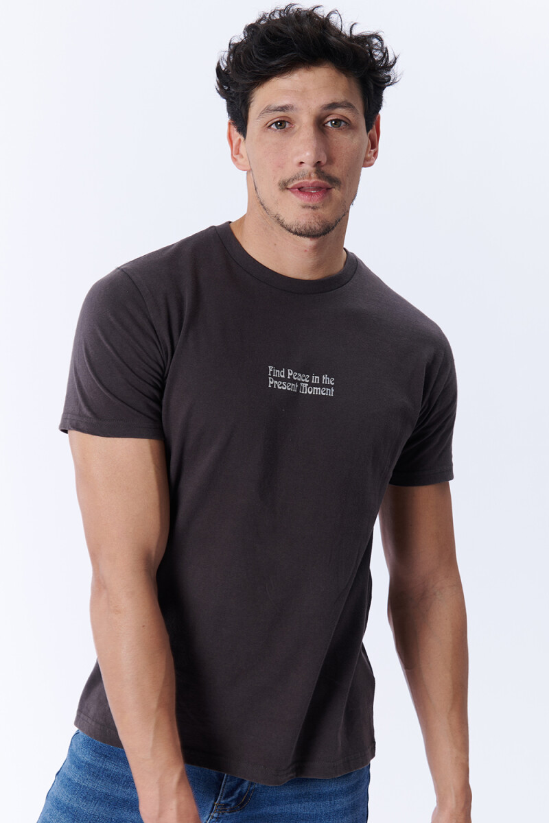 Remera manga corta estampada Gris Oscuro