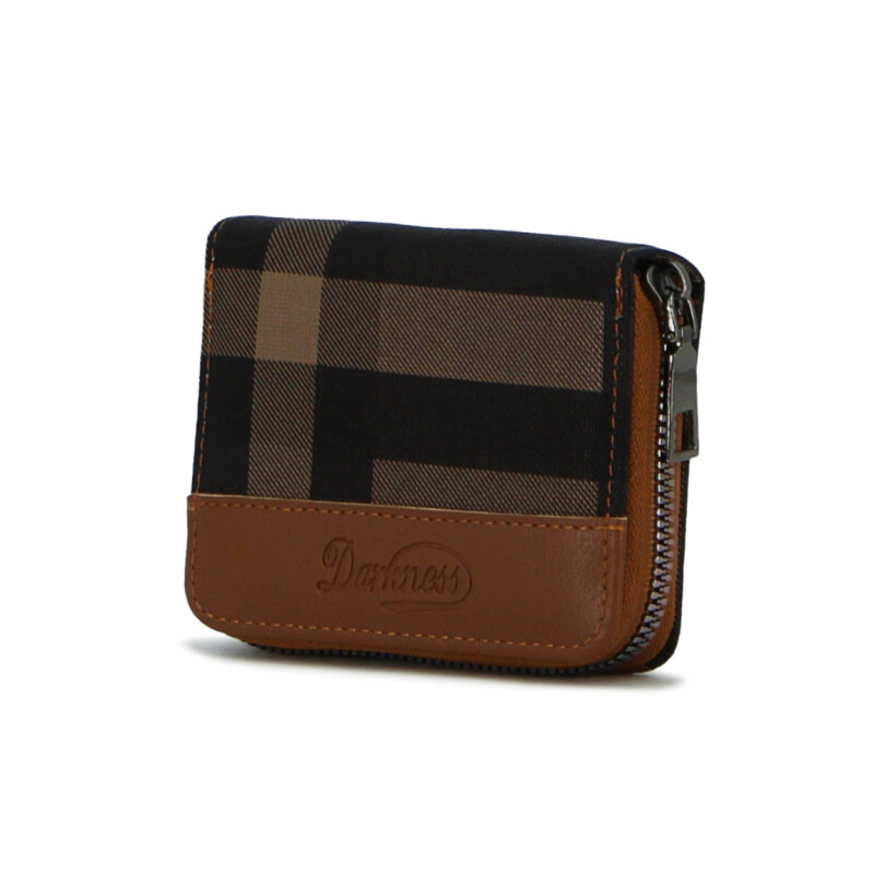 Tarjetero Darkness Con Cierre Marron