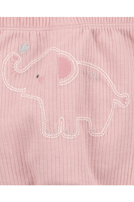 Set tres piezas de algodón, pantalón y dos bodies, diseño elefantes Sin color