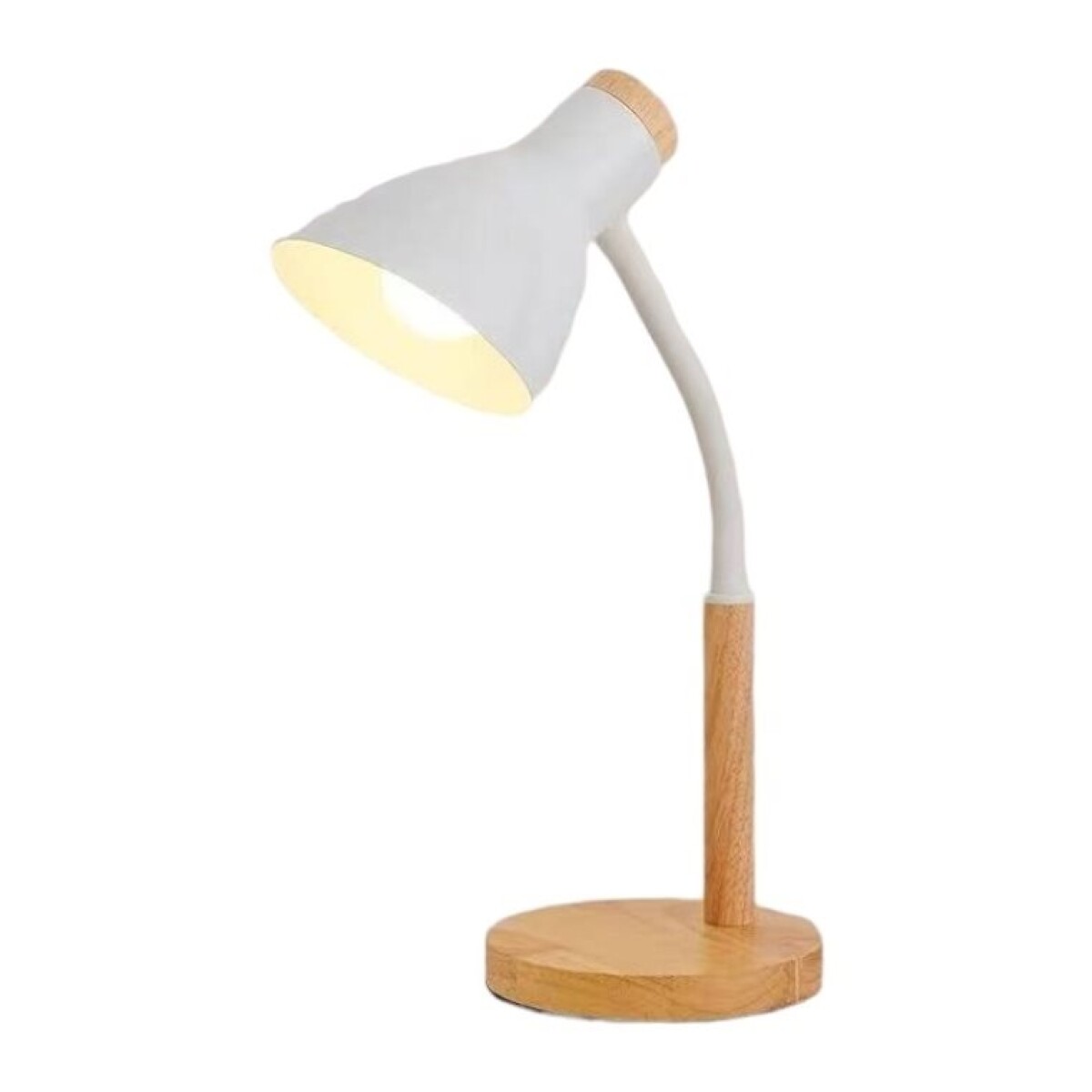 LAMPARA ESCRITORIO MADERA/METAL 14x45CM BLANCO 