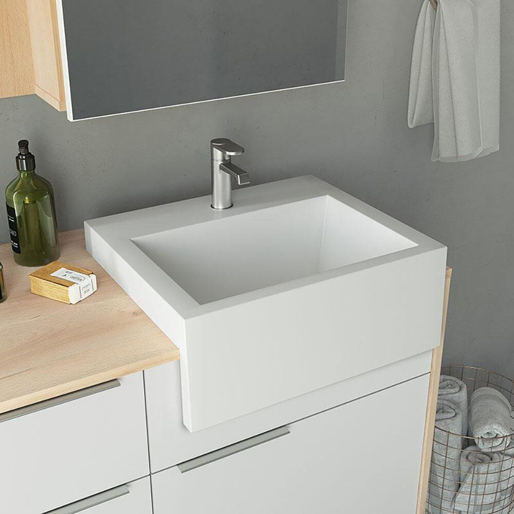 CONJUNTO DE BAÑO JAZZ / 80cm CON ARMARIO COLOR FAIA/BLANCO Conjunto De Baño Jazz / 80cm Con Armario Color Faia/blanco