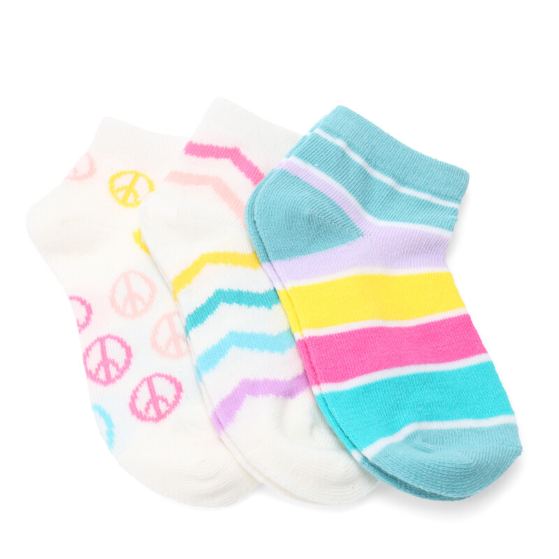 Medias de Niña MINI Miss Carol Media Peace pack X3 Ecru / Rayas