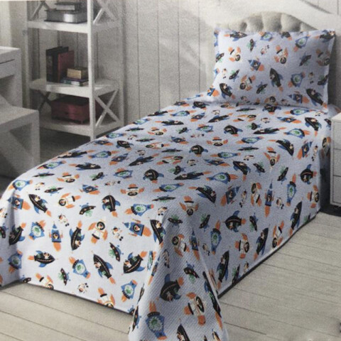 Colcha Infantil 100% Algodón Varios Diseños 1 Plaza ESPACIO