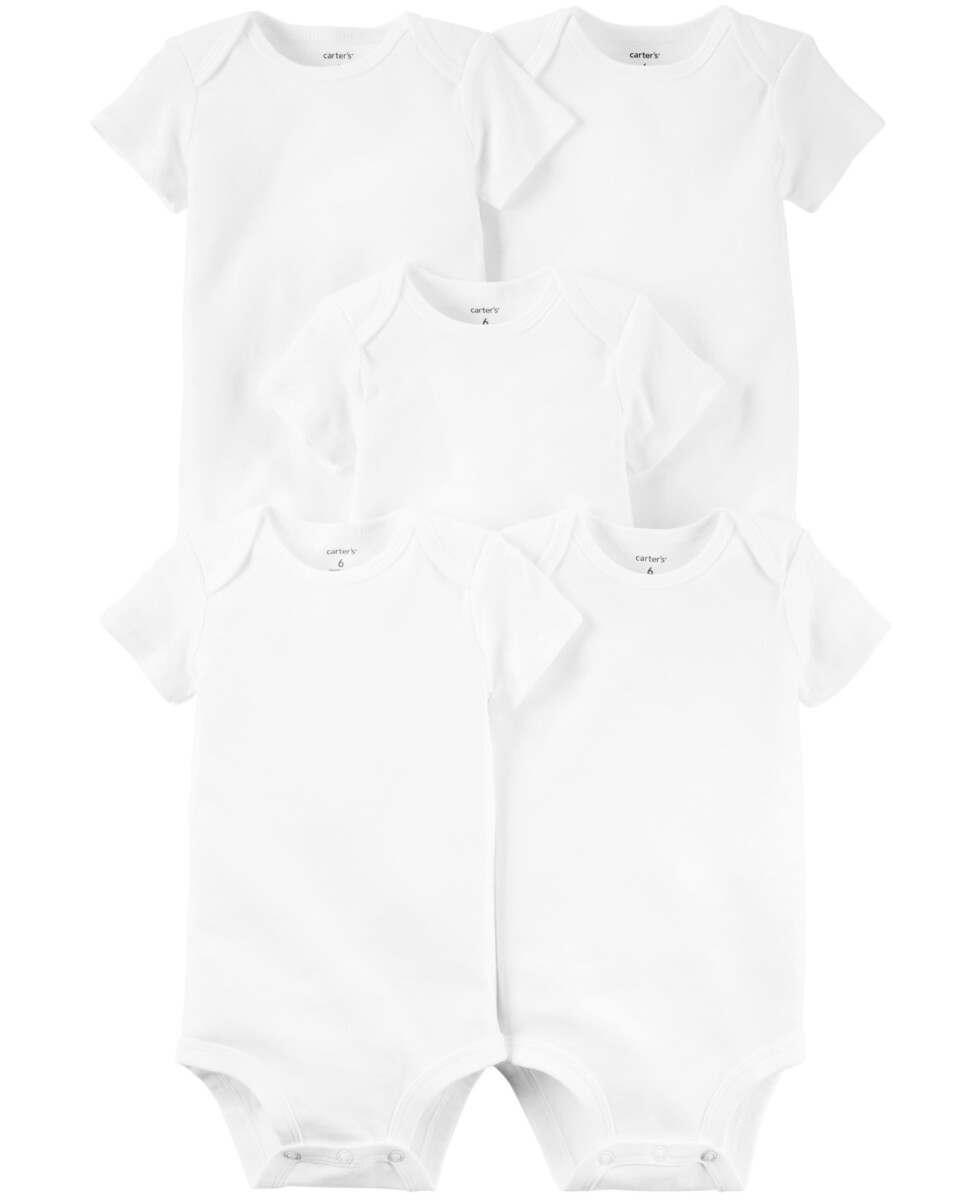 Pack X5 Bodies Carters Algodón - BLANCO 