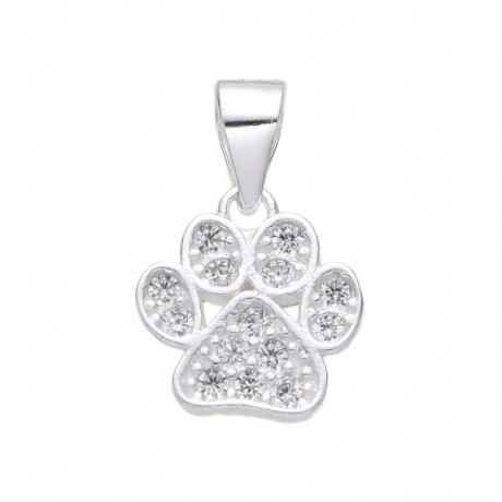 Dije de plata 925 con circonias, HUELLITA. Dije de plata 925 con circonias, HUELLITA.