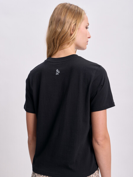 Remera básica estampa Ave Negro