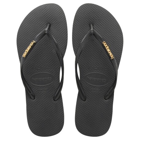 Sandalias de Mujer Havaianas Slim Logo Metallic Negro - Dorado