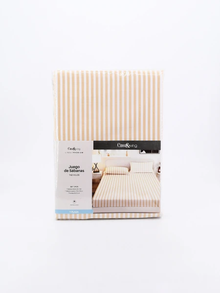 JUEGO DE SABANAS 1 PLAZA BEIGE