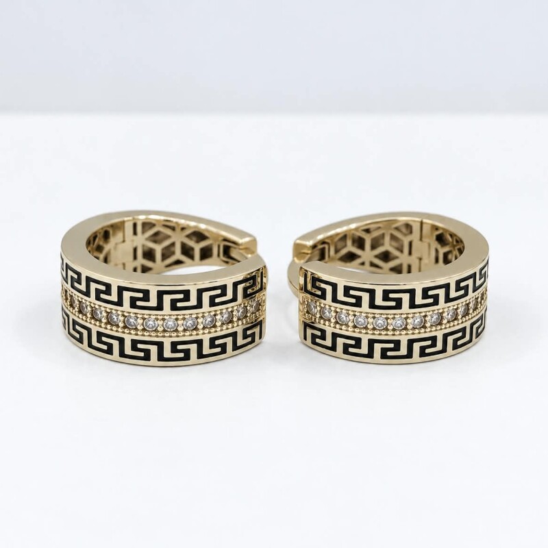 Aros con guarda griega Oro 10 Kt Aros con guarda griega Oro 10 Kt