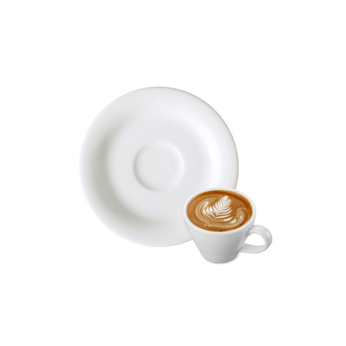 Plato para Capuchino de Porcelana Blanca 16 cm Actualite 