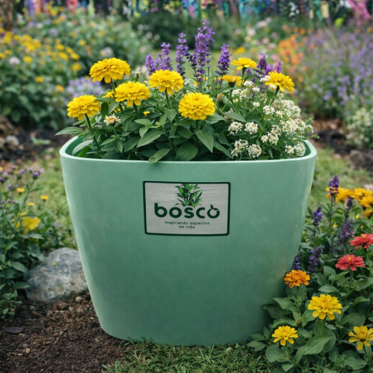 MACETAS CUADRADA 24 CM UMBRA VERDE 