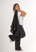 Conjunto blazer y palazo 100% lino Made in Italy Negro