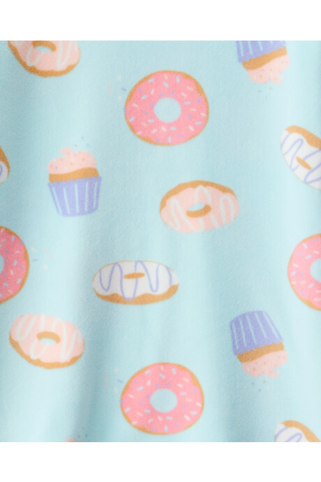 Pijama dos piezas de micropolar, remera y pantalón, diseño donas Sin color