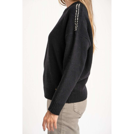 Sweater Lana Apliques Negro