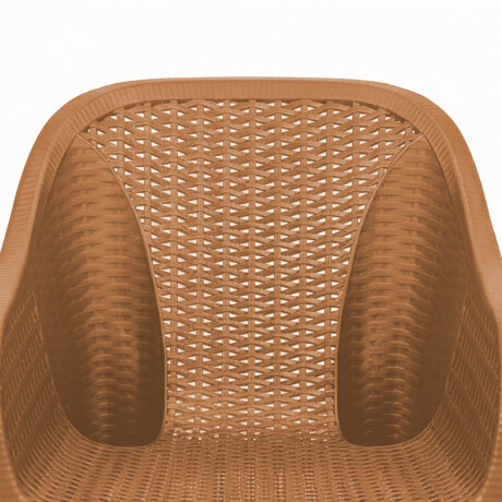Silla Jardín Rambo Rattan Apoyabrazos Apilable Exterior Capuccino