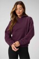 Polera Cozy Fleece Hoodie Mujer Oxblood