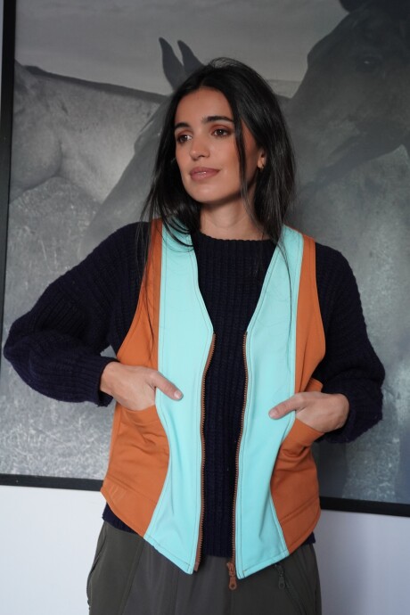 Flake Vest Terracota Y Celeste