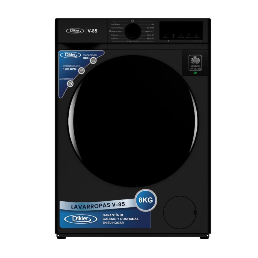 Lavarropas Dikler 8 KG V-85 INVERTER negro Lavarropas Dikler 8 KG V-85 INVERTER negro