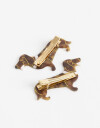 Horquillas con Accesorios Animales Set De Horquillas Perro Salchicha - Marron Carey