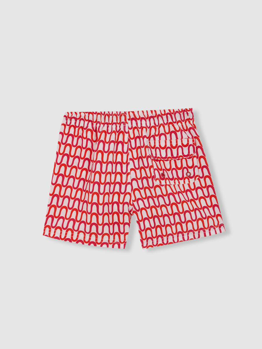Bañador Estampado Ondas Blanco