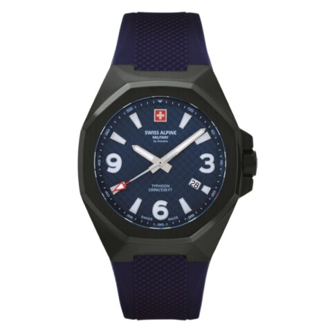 Reloj Swiss Alpine Military Typhoon 7005.1836 para hombre con correa de silicona Azul