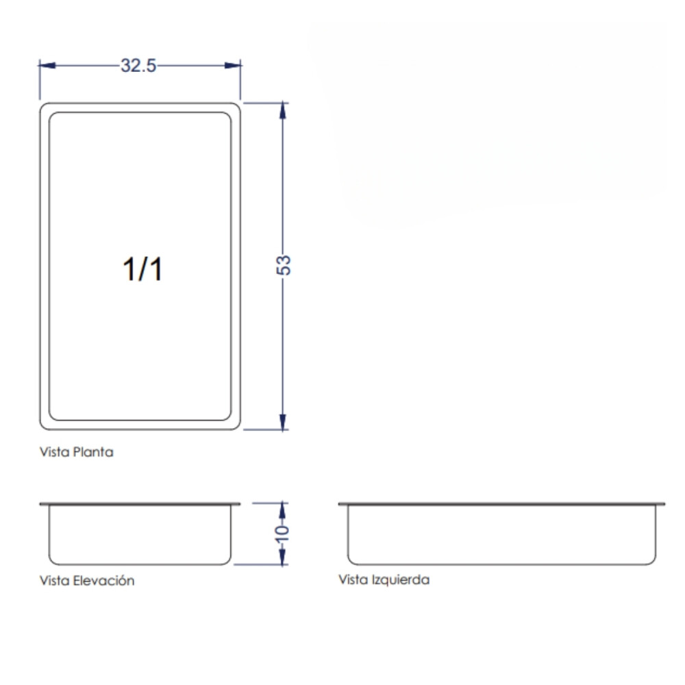 Cuba Gastronómica 1/1 x 10 cm Cuba Gastronómica 1/1 x 10 cm