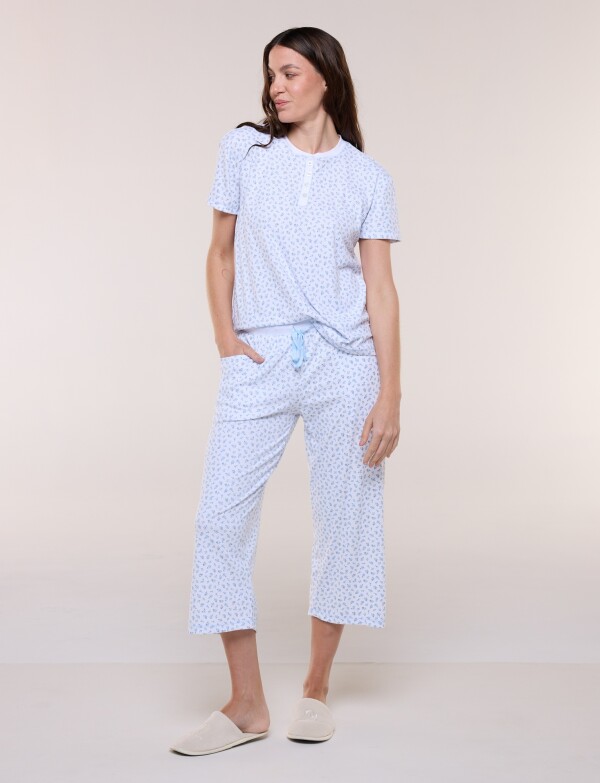 Pijama Con Capri BLANCO/MULTI