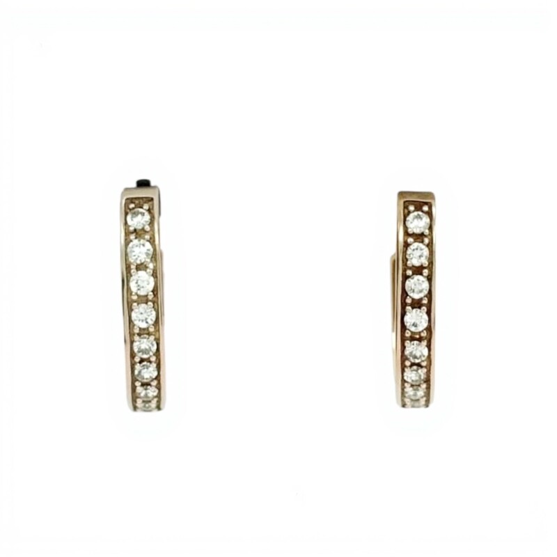Caravanas Aros Zirconia y oro - Oro bajo - Zirconia- CA8150 conpiedra