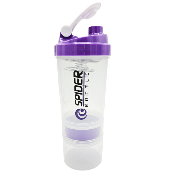 Botella Vaso Mezcladora Agitador Spider Fitness Ejercicio Variante Color Violeta