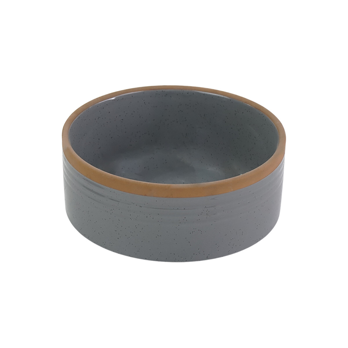 BOWL CERAMICA CHATO COLOR GRIS GUARDA MARRON 