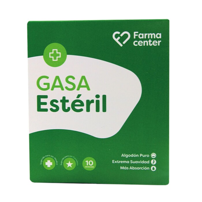 FARMACENTER GASA ESTERIL ENVASE X 10 UNI única