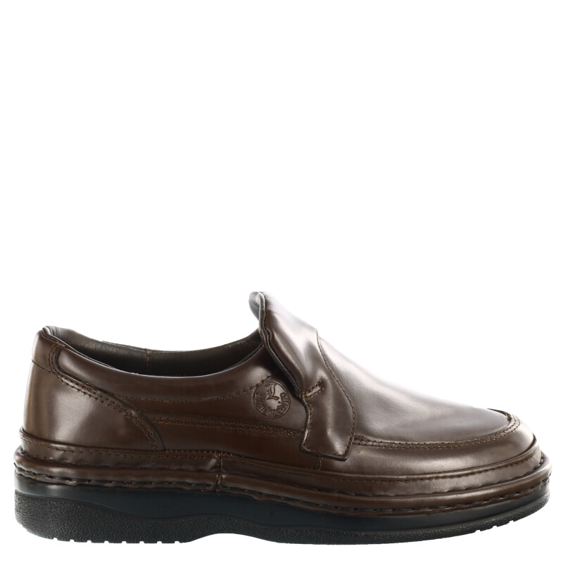 Zapato de Hombre Lombardino Mocasin Calsuave con elastico Marrón