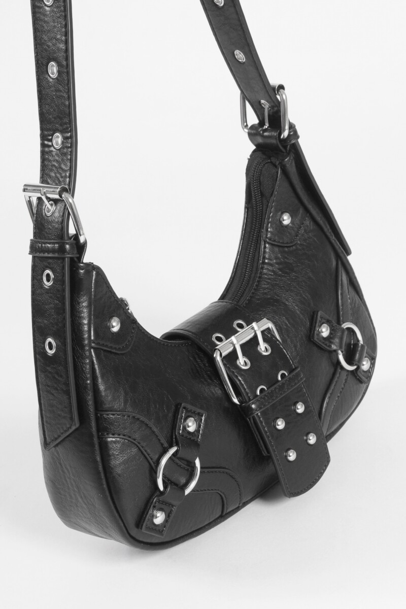 Cartera de hombro con hebilla negro