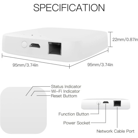 Smart Gateway Hub Zigbee Cableado RJ45 Tuya 001
