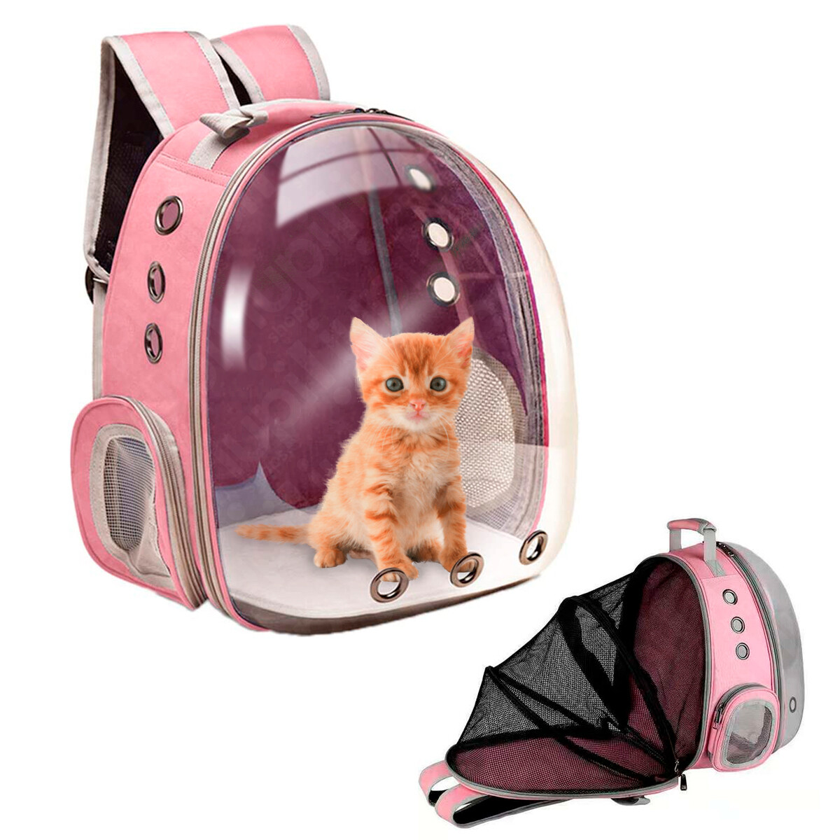 Mochila Bolso Mascotas Gato Perro Capsula - Color rosa 