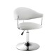 Silla Taburete Butaca con Respaldo en Cuero Lumax Modelo Chuck Blanco