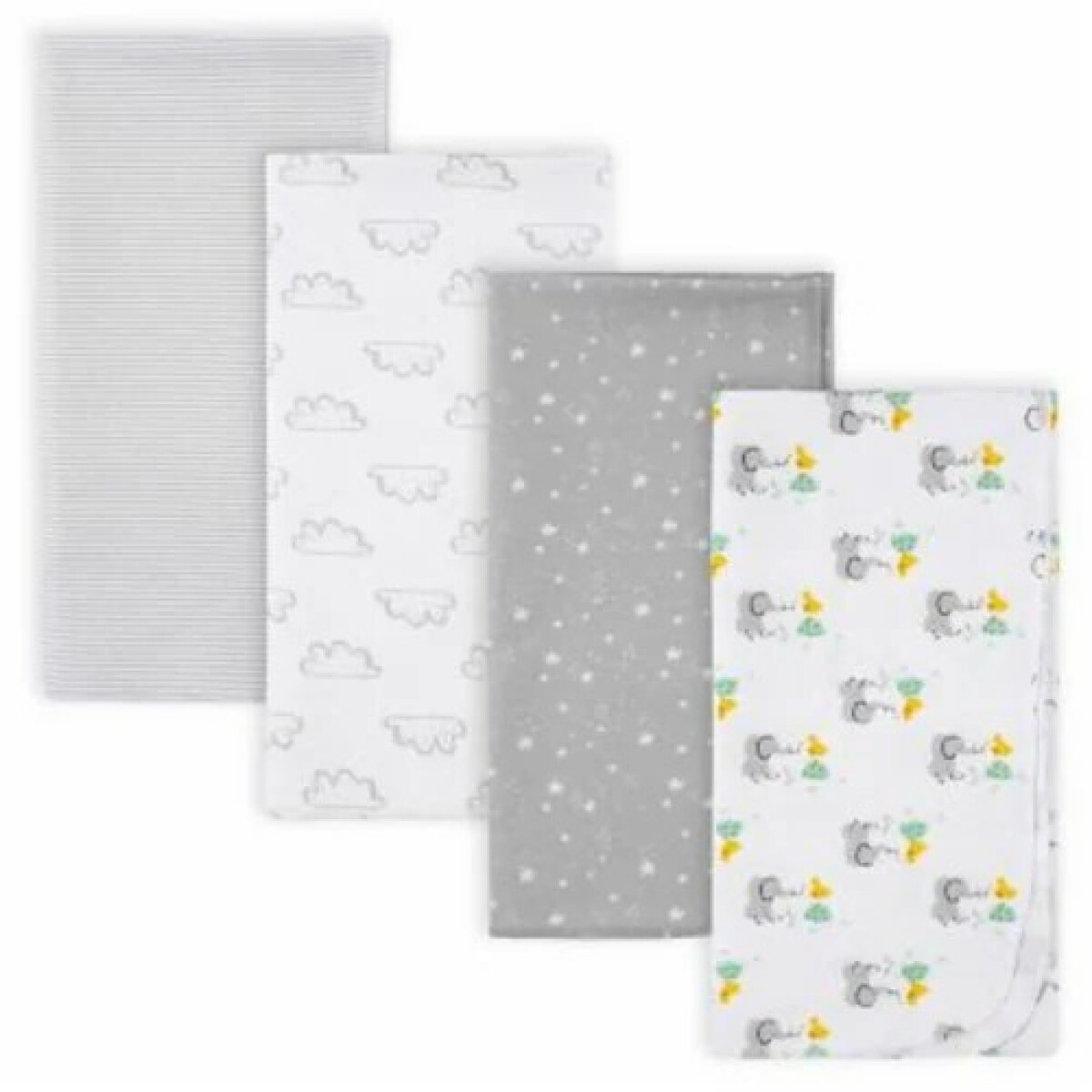 Set sabanas recibidores multifuncion gerber x4 - elefante gris 