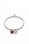 PULSERA EN ALEACIÓN DE METALES BAÑADAS EN PLATA DE LEY Y CRISTAL DE MURANO MORADO Pulsera