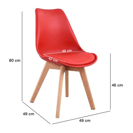Silla eames acolchonada patas resistentes color rojo oferta Rojo