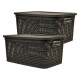Set x2 Caja simil ratán 7,5 lts CHOCOLATE
